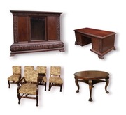 Antyczny komplet gabinetowy. Neorenesans.1925 rok.