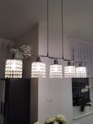 Żyrandol srebrny z kryształkami 