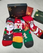 4 x skarpety męskie ocieplane zimowe prezent grube mikołaj
