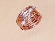 Pierścionek miedziany. Miedż srebro art.jewellery