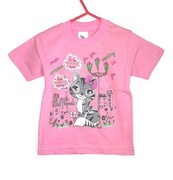 Bluzka t-shirt, rozm. 104, 3 lata, kotek, brokat