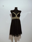 Czarna koktajlowa sukienka firmy Goddess London używana rozmiar 38 