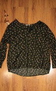 Bluzka Tom Tailor r. 44 ciemna zieleń wzór wiskozowa rozciągliwa