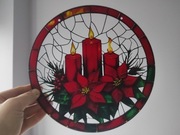 Nowy witraż witrażyk dekoracja okienna stroik świąteczny