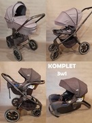 Komplet 3w1 wózek głęboki i spacerowy Muuvo, fotelik samochodowy.