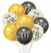 Balony 40 urodziny 9 sztuk 