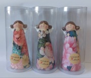 Anioł suknia w kwiaty decoupage