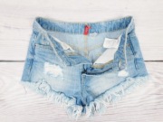 H&M__JEANSOWE SPODENKI__KOBIECE SZORTY__PRZETARCIA__R.34-XS__PAS 68