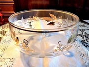 Patera szklana złocona, lata 70. XXw.