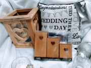 Zestaw prezentowy dla mamy babci lampion świeczniki poduszka