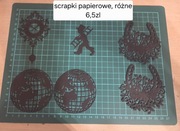 Scrapki retro zegar globus podkowa kompozycje ażurowe vintage