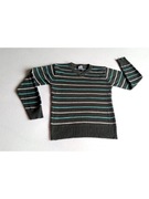 sweter sweterek r.122 /128 elegant pulower  paski zieleń khaki 