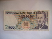 POLSKA Banknot 200 zł 1988 r. Jarosław Dąbrowski seria EM