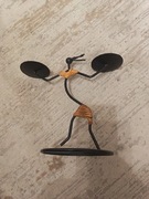  Dunski świecznik Laurids Lonborg Mid-Century Modern metal.rattan 23cm