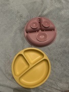 Talerzyk silikonowy z przyssawka trójdzielny dwu pak