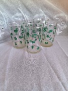 Stare Szklanki z cyferkami PRL cyfry numery liczby zielone 