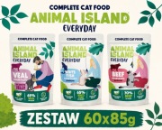 Animal Island Karma Dla Kota Saszetki Biała Ryba/Cielęcina/Wołowina 60x85G