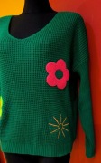 Sweterek z wyszytymi kwiatami 3d Kataloński 