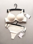 Komplet Tommy Hilfiger Push Up 75A Stringi M Ivory