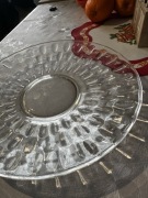 Duży talerz patera stare szkło 27cm groszki PRL