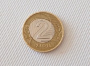Moneta 2 zł 2016r destrukt rozlany rdzeń