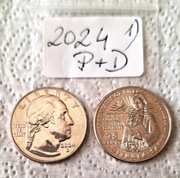 25 cent  USA z serii Amerykańskie kobiety Zitkala Sa 2 szt (PD)