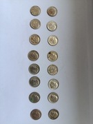 Monety one dime, 10 centów różne roczniki