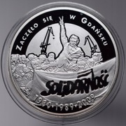 70 Talarów Gdańskich Solidarność 2009 srebro Ag 500 stan menniczy / kapsel