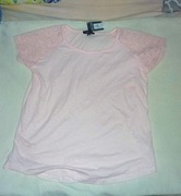 :::Różowa Bluzka z Wstawkami Ażurowymi ::: XL ::::