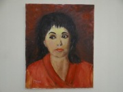 Obraz, olej, portret May Johansson 1986 rok