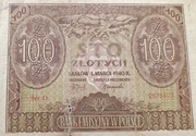 Stary banknot Polska 100 zł 1940 rok gubernia 