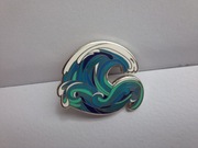 Przypinka motyw japoński niebieskie fale