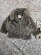 Kurtka/futerkowa/futerko sztuczne dziewczęce szare krótkie, Nutmeg 98/104