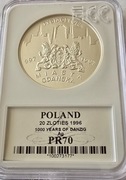 20 zł.moneta grading 1000 lecie miasta Gdańska1996r.