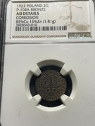 Wyjątkowo rzadka próba II RP! 1923, 2 grosze. Likwidacja kolekcji. 