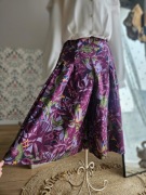 Szerokie spodnie kuloty vintage polska marka papugi roślinny wzór M