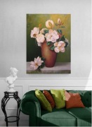 Duży Obraz ręcznie malowany płótnie MAGNOLIE Kwiat