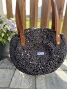 Torebka na lato z rafii Handmade czarna Nowa! 