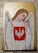 Ikona Anioła Stróża Polski- oryginał, ręcznie pisana