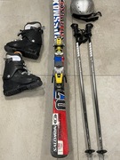 zestaw narty + buty + kije + kask