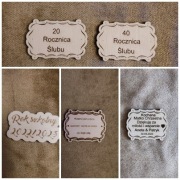 Drewniana ramka grawer Rocznica sentencja różne