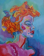 obraz olejny portret kobiety pop art fantasy elf