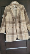 H&M płaszcz w kratkę M oversize 