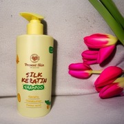 Koreański Keratynowy Szampon wygładzający z jedwabiem i proteinami 500 