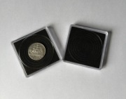 10 SZT KWADRATOWYCH KAPSLEI NA MONETY, 4,8 CM, WYŚCIÓŁKA Z NACIĘCIAMI