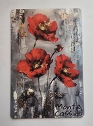 Magnes na lodówkę Monte Cassino Czerwone Maki Klasztor Wzgórze. (34)