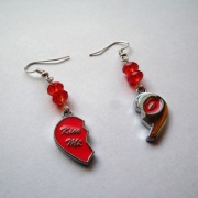Kolczyki serce połówki kiss usta całus walentynki
