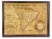 Ameryka Południowa mapa, XVI w, obraz grawer 