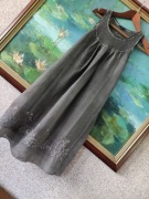 grecka sukienka letnia koronki tiul cekiny koraliki grafitowa wyszywana 