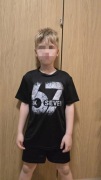 Czarna koszulka sportowa T-shirt z nadrukiem "67 SIX SEVEN" - Styl Grunge